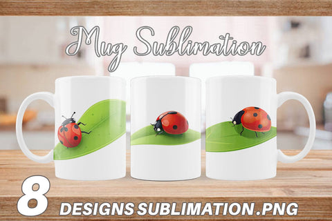 Mug Wrap Spring Ladybug Sublimation artnoy 