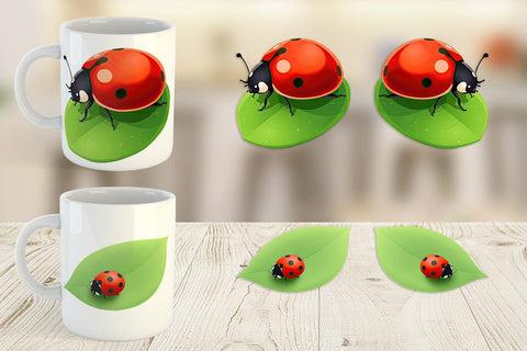 Mug Wrap Spring Ladybug Sublimation artnoy 