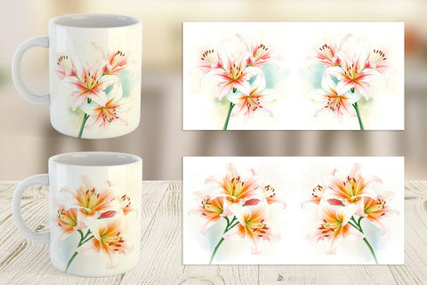 Mug Wrap Spring lilies Sublimation artnoy 