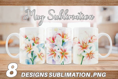 Mug Wrap Spring lilies Sublimation artnoy 