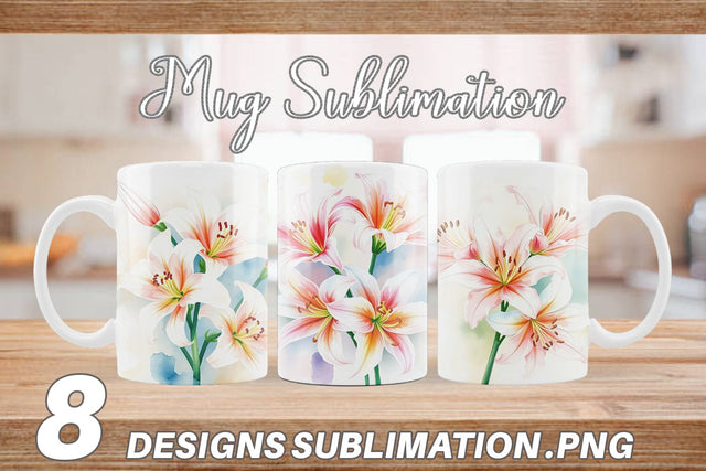 Mug Wrap Spring lilies Sublimation artnoy 