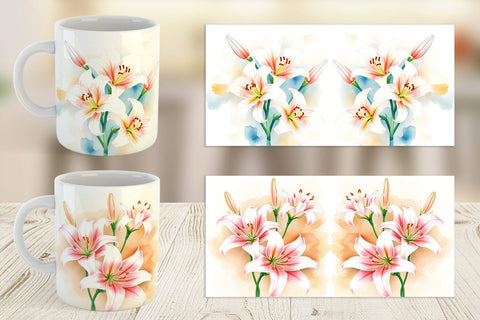 Mug Wrap Spring lilies Sublimation artnoy 