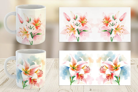 Mug Wrap Spring lilies Sublimation artnoy 