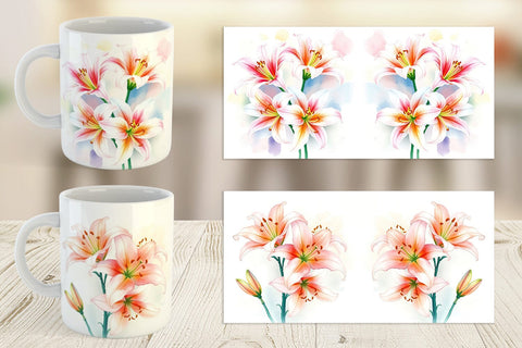 Mug Wrap Spring lilies Sublimation artnoy 