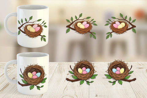 Mug Wrap Spring Nest Sublimation artnoy 