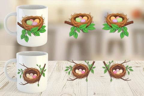 Mug Wrap Spring Nest Sublimation artnoy 