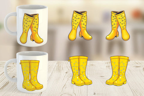Mug Wrap Spring Rain Boot Sublimation artnoy 