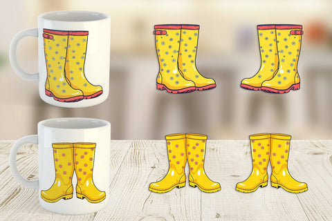 Mug Wrap Spring Rain Boot Sublimation artnoy 