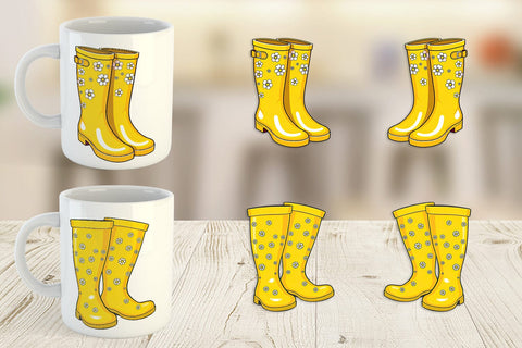 Mug Wrap Spring Rain Boot Sublimation artnoy 