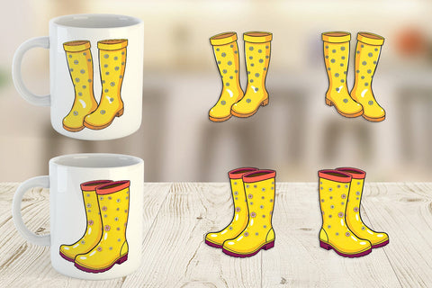 Mug Wrap Spring Rain Boot Sublimation artnoy 