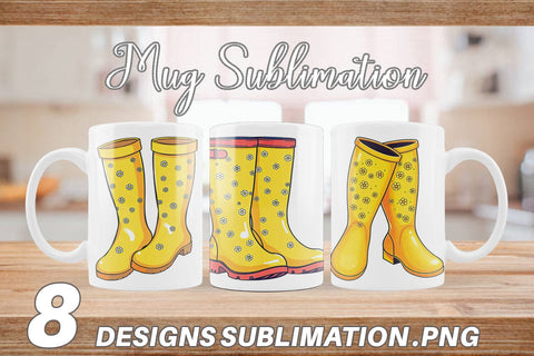 Mug Wrap Spring Rain Boot Sublimation artnoy 