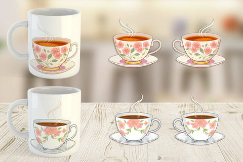 Mug Wrap Spring Tea Sublimation artnoy 