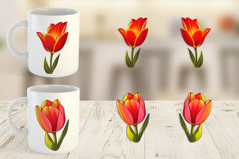 Mug Wrap Spring Tulip Sublimation artnoy 