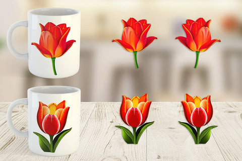 Mug Wrap Spring Tulip Sublimation artnoy 