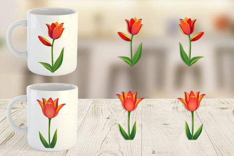 Mug Wrap Spring Tulip Sublimation artnoy 