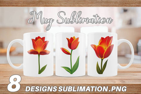 Mug Wrap Spring Tulip Sublimation artnoy 