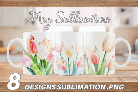Mug Wrap Spring Tulips Sublimation artnoy 