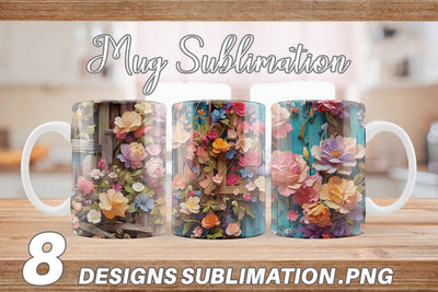 Mug Wrap Spring Wooden Fence Sublimation artnoy 