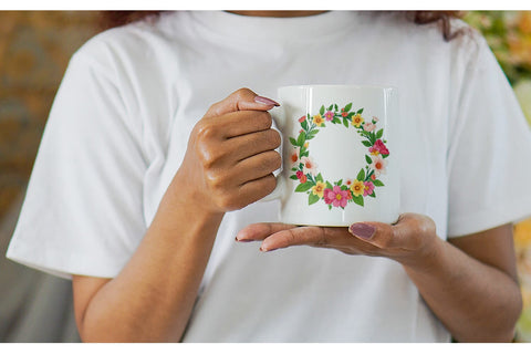Mug Wrap Spring Wreath Sublimation artnoy 