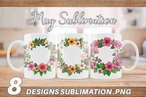 Mug Wrap Spring Wreath Sublimation artnoy 