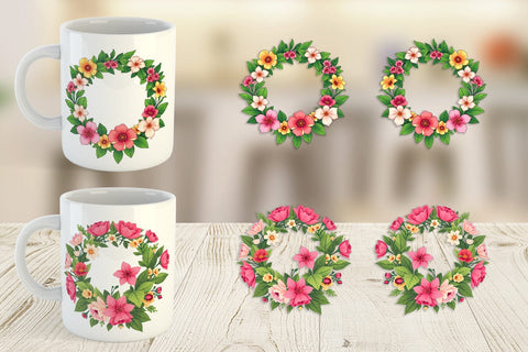 Mug Wrap Spring Wreath Sublimation artnoy 