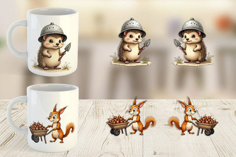 Mug Wrap Springtime Shenanigans Playful Animal Antics Sublimation artnoy 