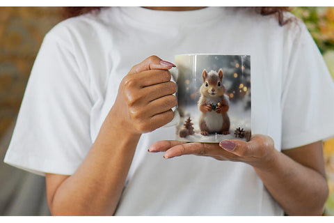 Mug Wrap Squirrel Christmas Sublimation artnoy 
