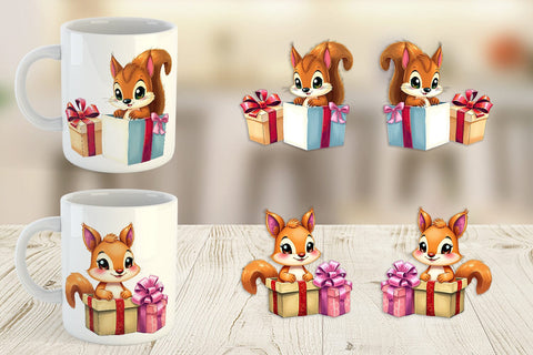 Mug Wrap Squirrel Gift Sublimation artnoy 