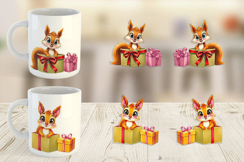 Mug Wrap Squirrel Gift Sublimation artnoy 