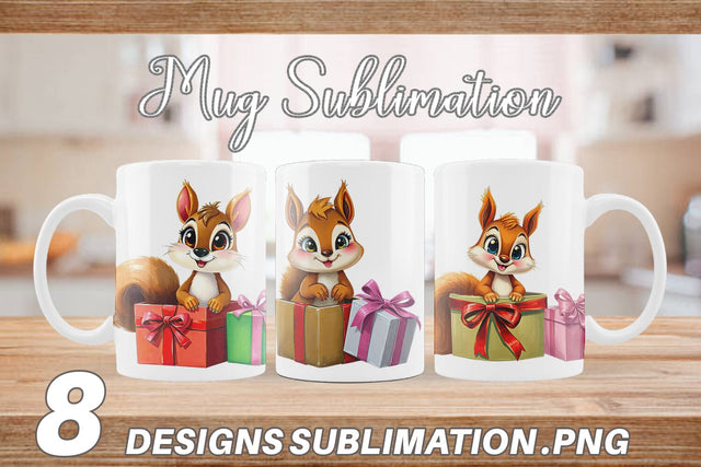 Mug Wrap Squirrel Gift Sublimation artnoy 