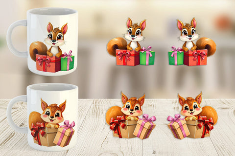 Mug Wrap Squirrel Gift Sublimation artnoy 