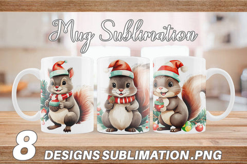 Mug Wrap Squirrel with Acorns Sublimation artnoy 