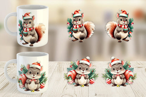 Mug Wrap Squirrel with Acorns Sublimation artnoy 