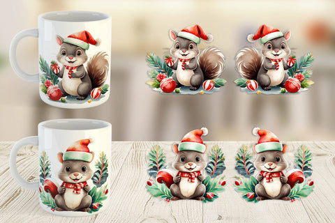 Mug Wrap Squirrel with Acorns Sublimation artnoy 