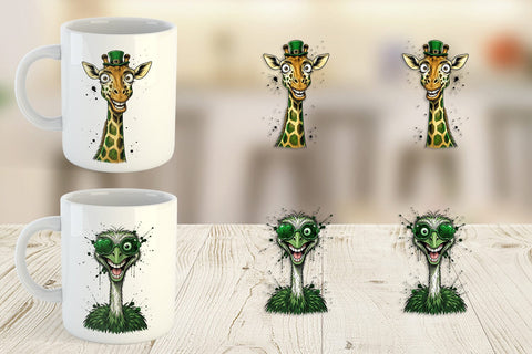 Mug Wrap St Paddys Animal Caricature Sublimation artnoy 