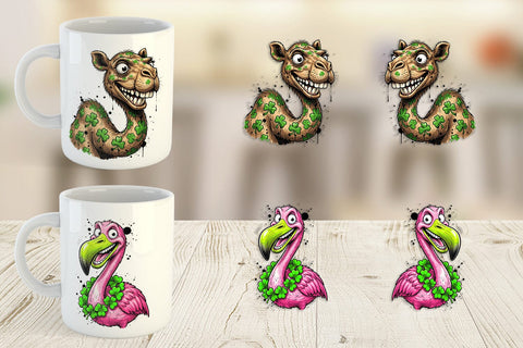 Mug Wrap St Paddys Animal Caricature Sublimation artnoy 
