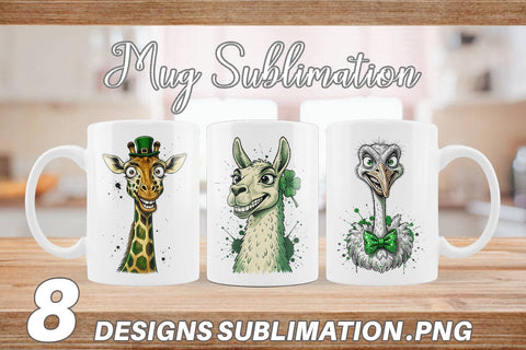 Mug Wrap St Paddys Animal Caricature Sublimation artnoy 