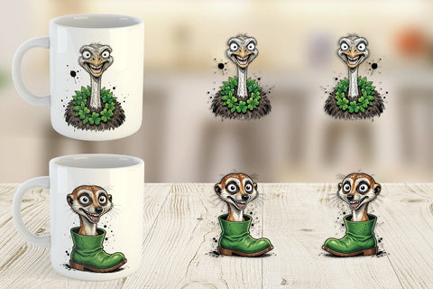Mug Wrap St Paddys Animal Charms Sublimation artnoy 