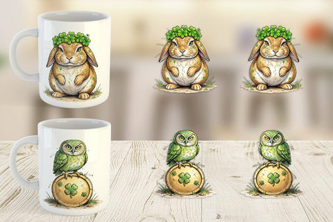 Mug Wrap St Paddys Animal Friends Sublimation artnoy 