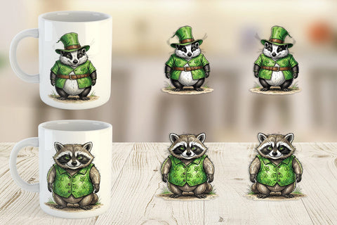 Mug Wrap St Paddys Animal Friends Sublimation artnoy 
