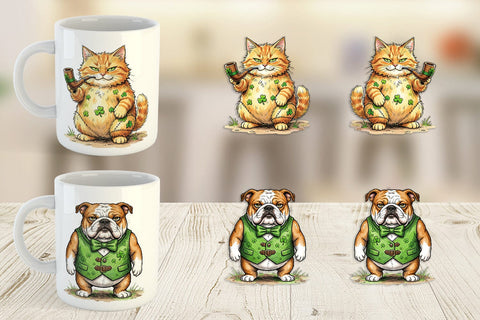 Mug Wrap St Paddys Animal Friends Sublimation artnoy 