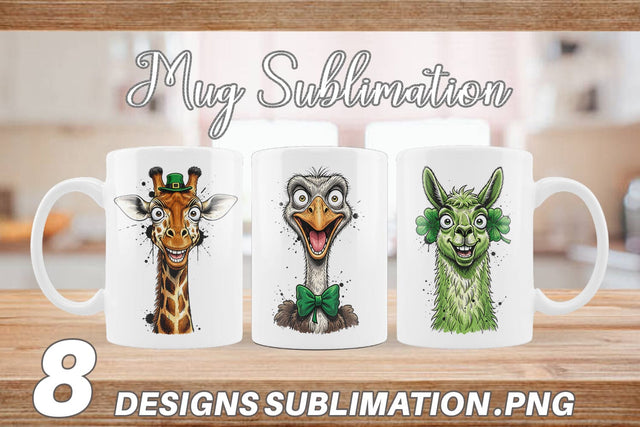 Mug Wrap St Paddys Animal Party Art Sublimation artnoy 