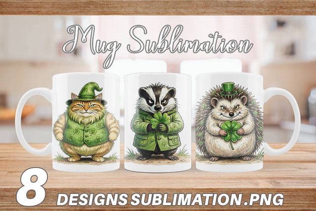 Mug Wrap St Paddys Lucky Animal Sublimation artnoy 