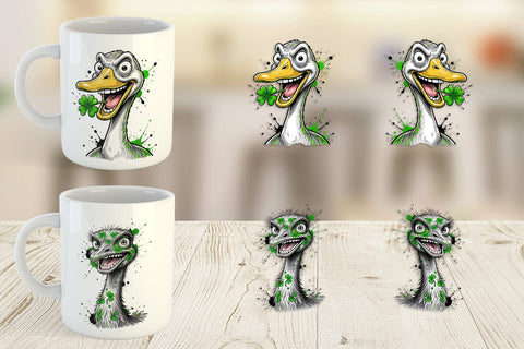Mug Wrap St Paddys Zany Zoo Animals Sublimation artnoy 