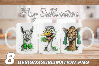 Mug Wrap St Paddys Zany Zoo Animals Sublimation artnoy 