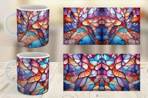 Mug Wrap Stained Glass Mosaic Sublimation artnoy 