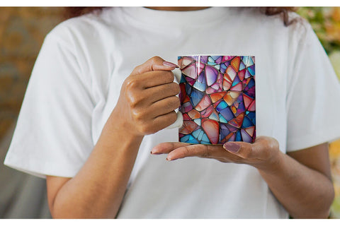 Mug Wrap Stained Glass Mosaic Sublimation artnoy 