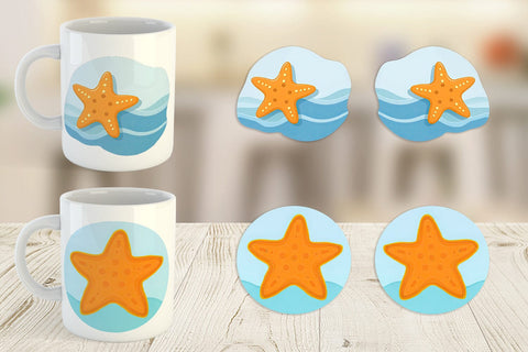 Mug Wrap Starfish Sublimation artnoy 