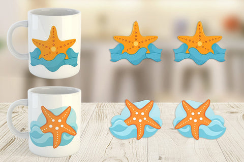 Mug Wrap Starfish Sublimation artnoy 