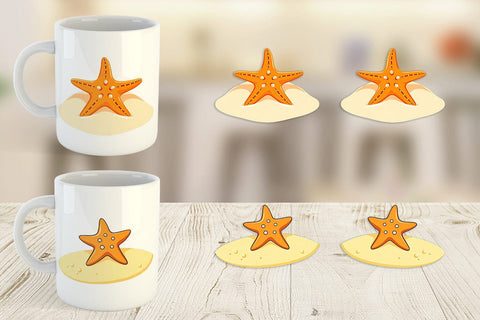 Mug Wrap Starfish Sublimation artnoy 
